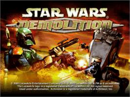 Title screen of Star Wars: Demolition on the Sony Playstation.