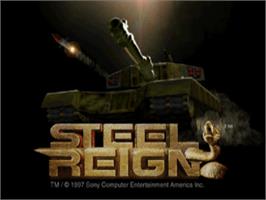 Title screen of Steel Reign on the Sony Playstation.