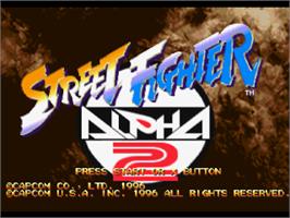 Title screen of Street Fighter Alpha 2 on the Sony Playstation.