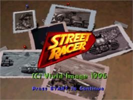 Title screen of Street Racer on the Sony Playstation.
