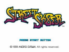 Title screen of Street Sk8er on the Sony Playstation.