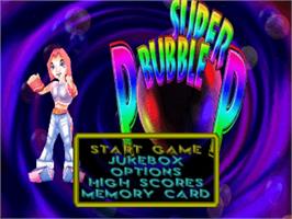 Title screen of Super Bubble Pop on the Sony Playstation.