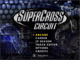 Title screen of Supercross Circuit on the Sony Playstation.