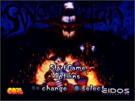 Title screen of Swagman on the Sony Playstation.