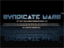 Title screen of Syndicate Wars on the Sony Playstation.