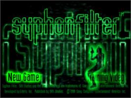 Title screen of Syphon Filter on the Sony Playstation.