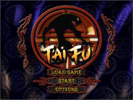 Title screen of T'ai Fu: Wrath of the Tiger on the Sony Playstation.