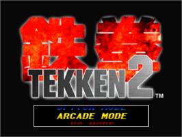Title screen of Tekken 2 on the Sony Playstation.