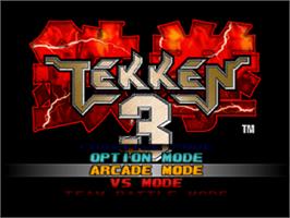 Title screen of Tekken 3 on the Sony Playstation.