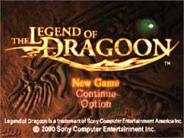 Title screen of The Legend of Dragoon on the Sony Playstation.