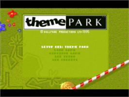 Title screen of Theme Park on the Sony Playstation.