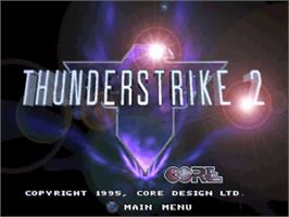Title screen of Thunderstrike 2 on the Sony Playstation.
