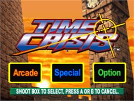 Title screen of Time Crisis on the Sony Playstation.