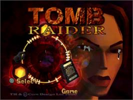 Title screen of Tomb Raider: Chronicles on the Sony Playstation.