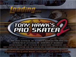 Title screen of Tony Hawk's Pro Skater 2 on the Sony Playstation.