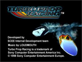 Title screen of Turbo Prop Racing on the Sony Playstation.