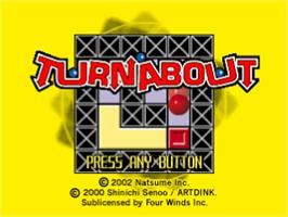 Title screen of Turnabout on the Sony Playstation.