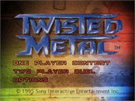 Title screen of Twisted Metal on the Sony Playstation.