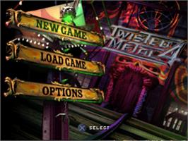 Title screen of Twisted Metal 4 on the Sony Playstation.
