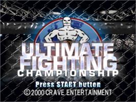 Title screen of Ultimate Fighting Championship on the Sony Playstation.