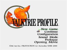 Title screen of Valkyrie Profile on the Sony Playstation.
