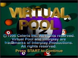 Title screen of Virtual Pool on the Sony Playstation.