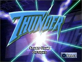 Title screen of WCW/NWO Thunder on the Sony Playstation.