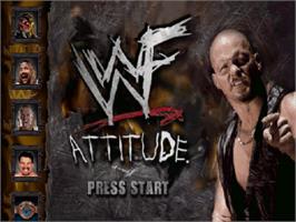 Title screen of WWF Attitude on the Sony Playstation.