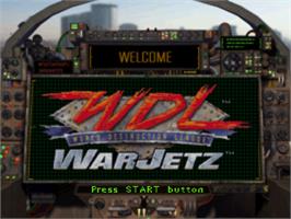 Title screen of WarJetz on the Sony Playstation.
