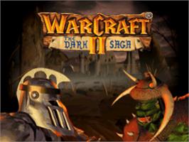 Title screen of Warcraft II: The Dark Saga on the Sony Playstation.