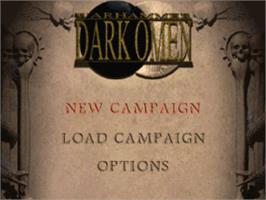 Title screen of Warhammer: Dark Omen on the Sony Playstation.