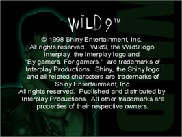 Title screen of Wild 9 on the Sony Playstation.