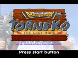 Title screen of World of Dragon Warrior: Torneko: The Last Hope on the Sony Playstation.