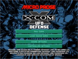 Title screen of X-COM: UFO Defense on the Sony Playstation.