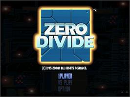 Title screen of Zero Divide on the Sony Playstation.