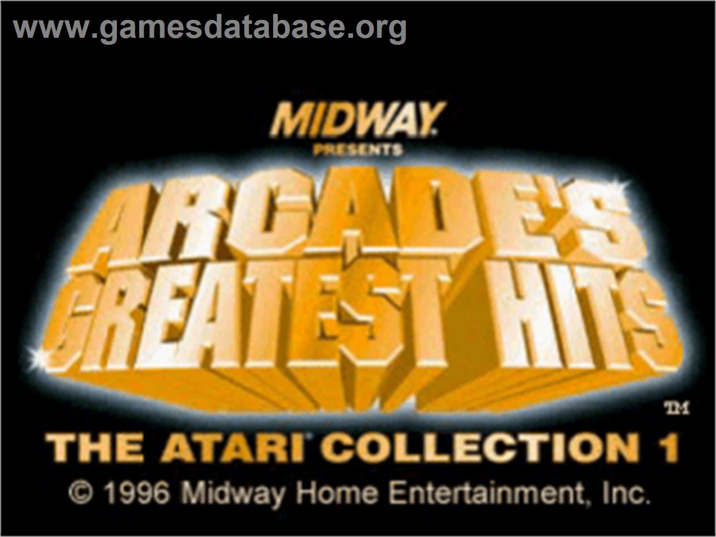 Arcade's Greatest Hits: The Atari Collection 1 - Sony Playstation - Artwork - Title Screen