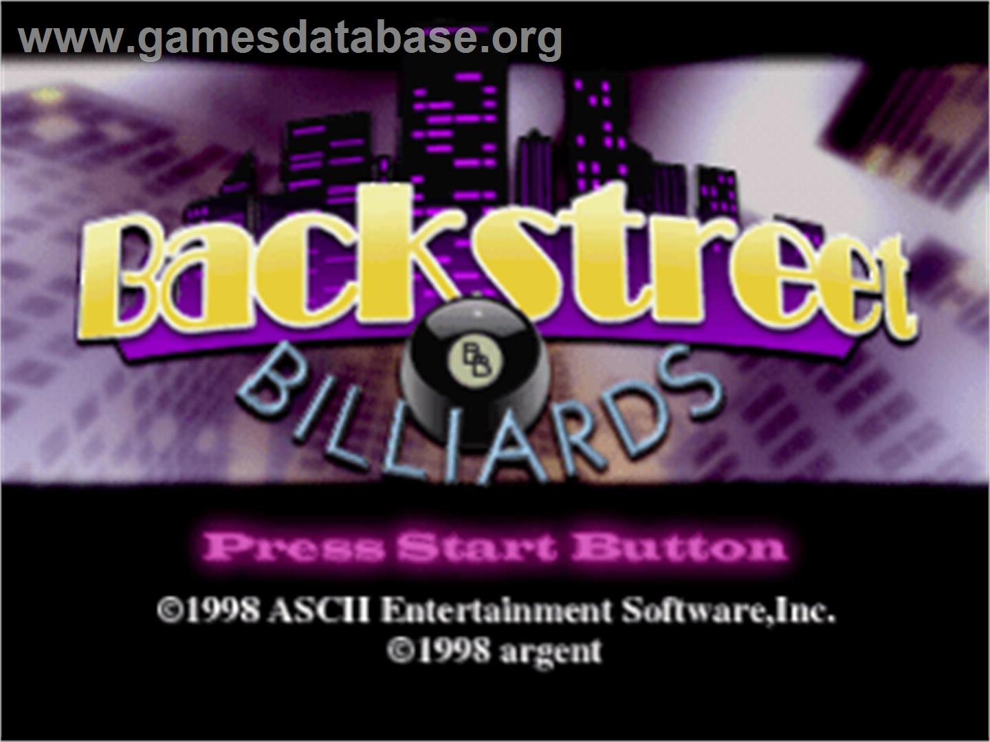 Backstreet Billiards - Sony Playstation - Artwork - Title Screen