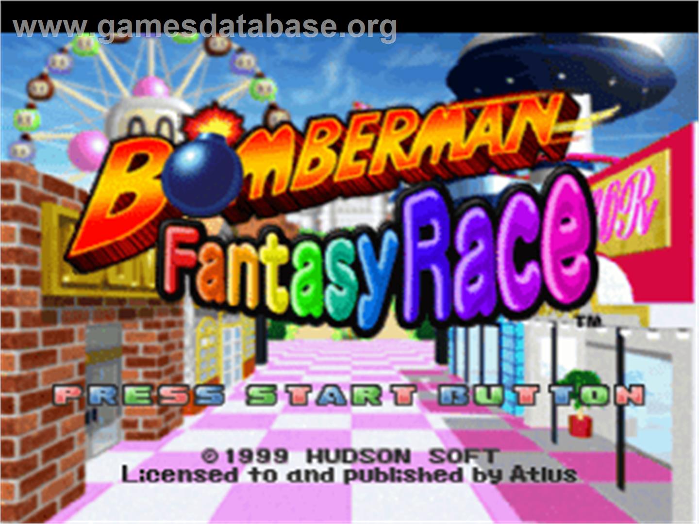 Bomberman Fantasy Race - Sony Playstation - Artwork - Title Screen