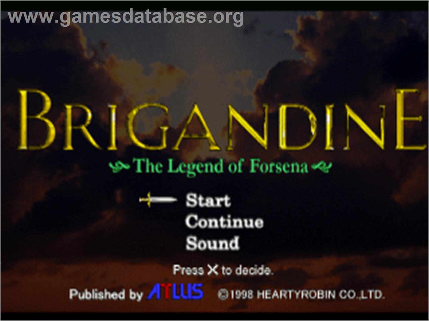 Brigandine: The Legend of Forsena - Sony Playstation - Artwork - Title Screen