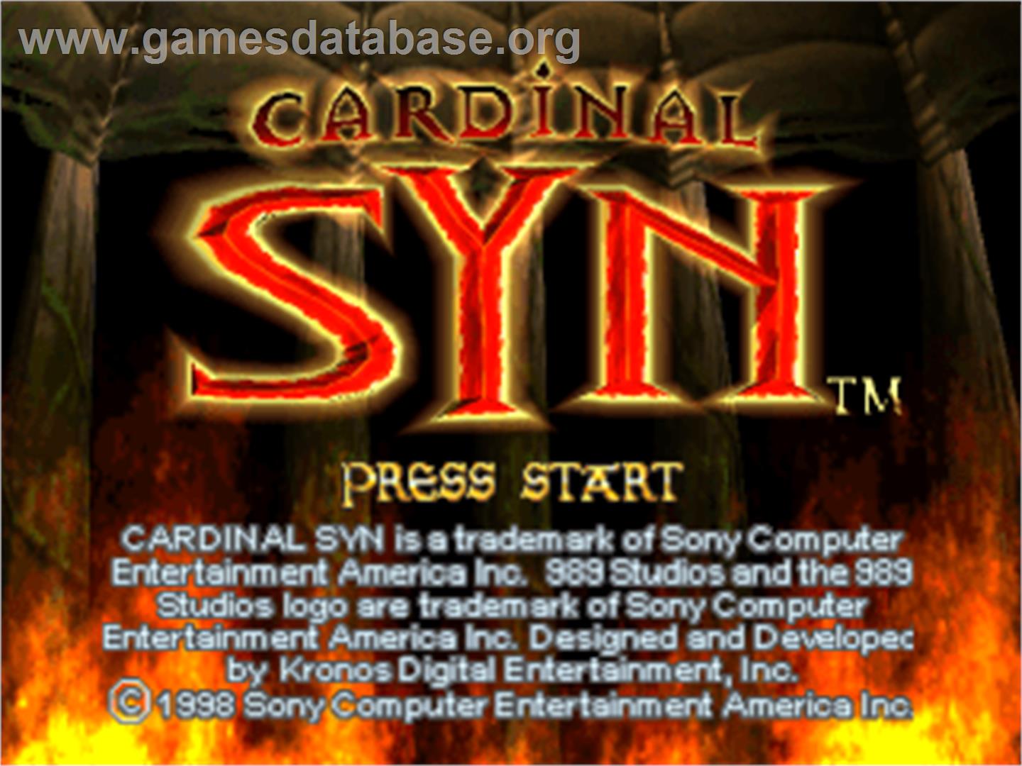 Cardinal Syn - Sony Playstation - Artwork - Title Screen