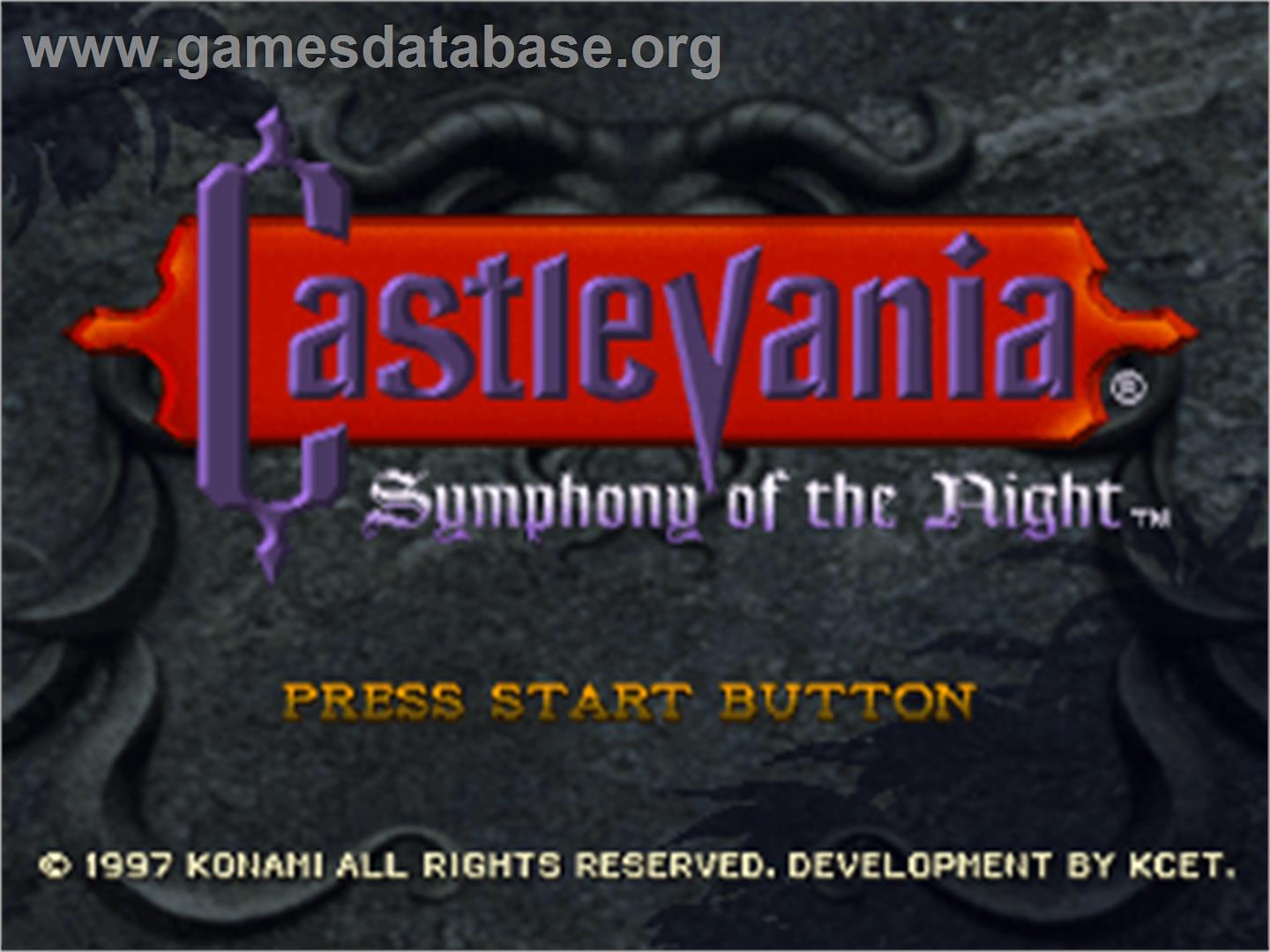 Castlevania: Symphony of the Night - Sony Playstation - Artwork - Title Screen
