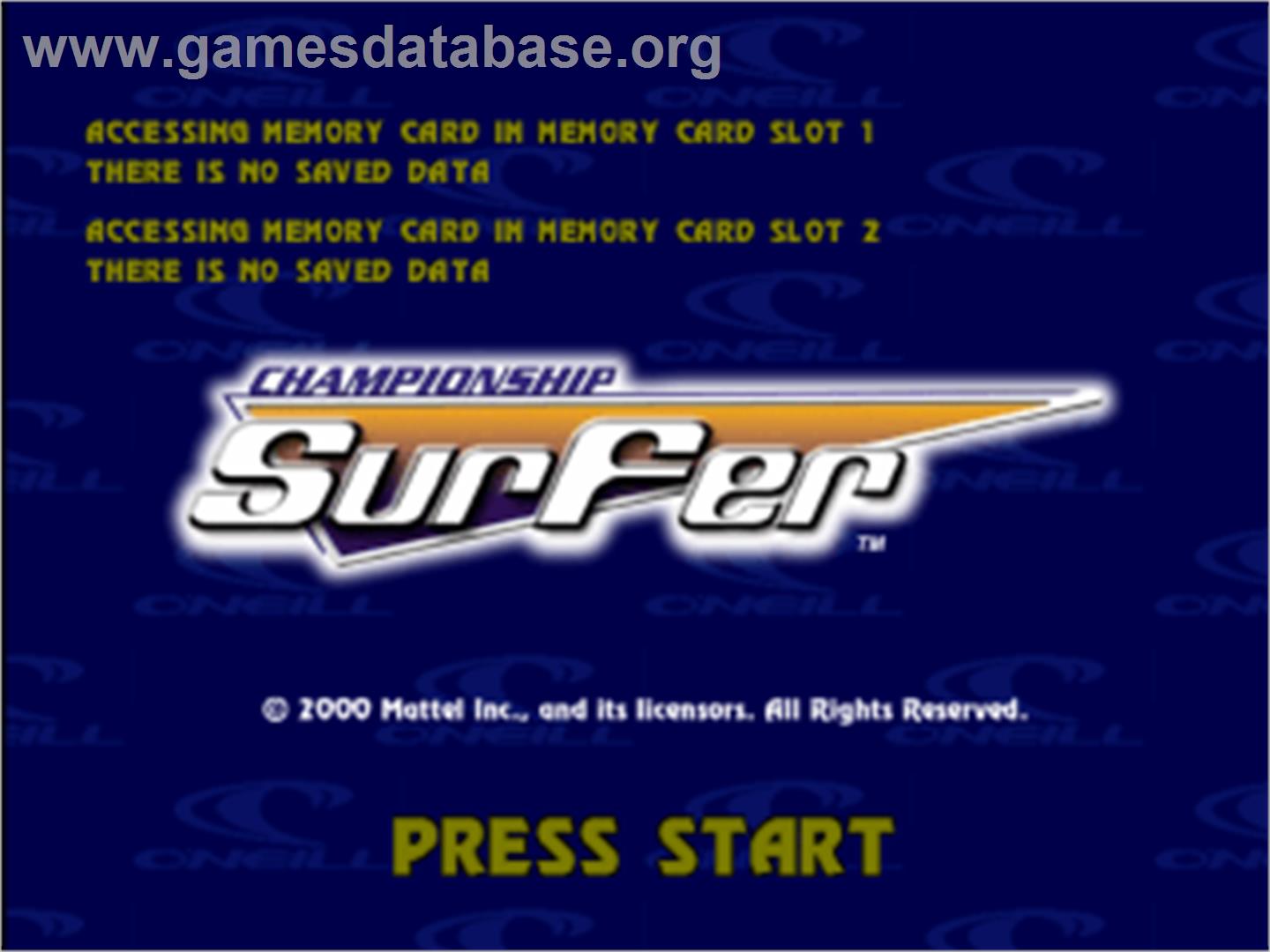 Championship Surfer - Sony Playstation - Artwork - Title Screen