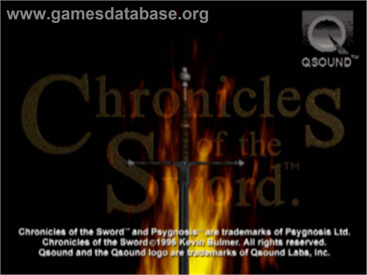 Chronicles of the Sword - Sony Playstation - Artwork - Title Screen