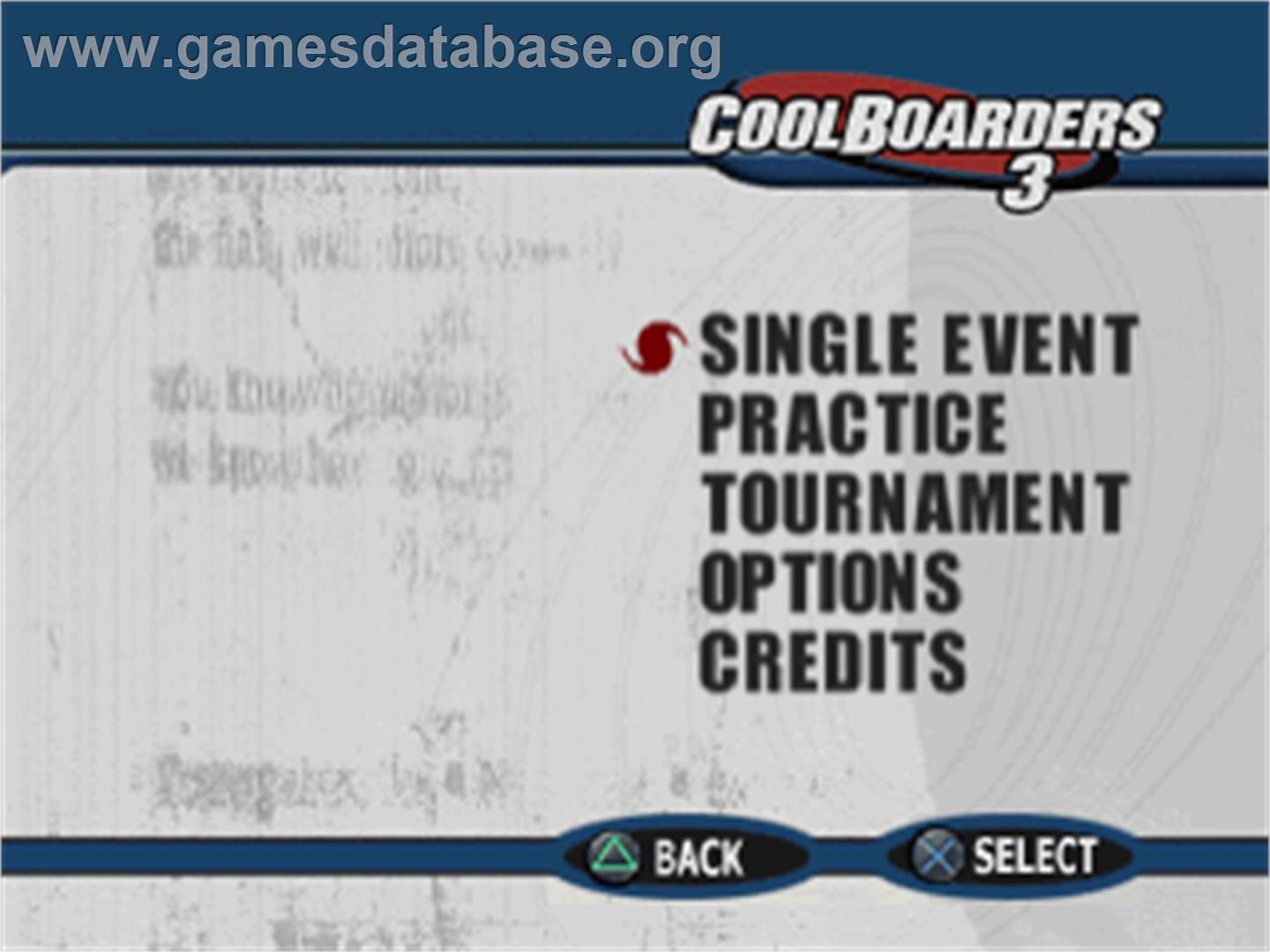 Cool Boarders 3 - Sony Playstation - Artwork - Title Screen