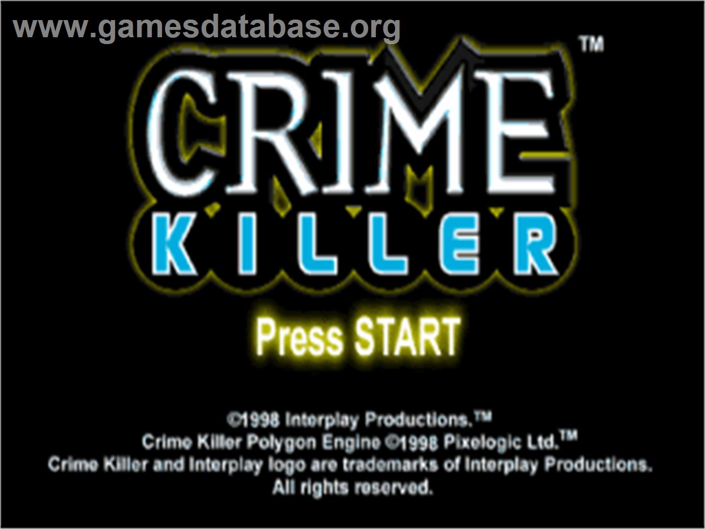 Crime Killer - Sony Playstation - Artwork - Title Screen