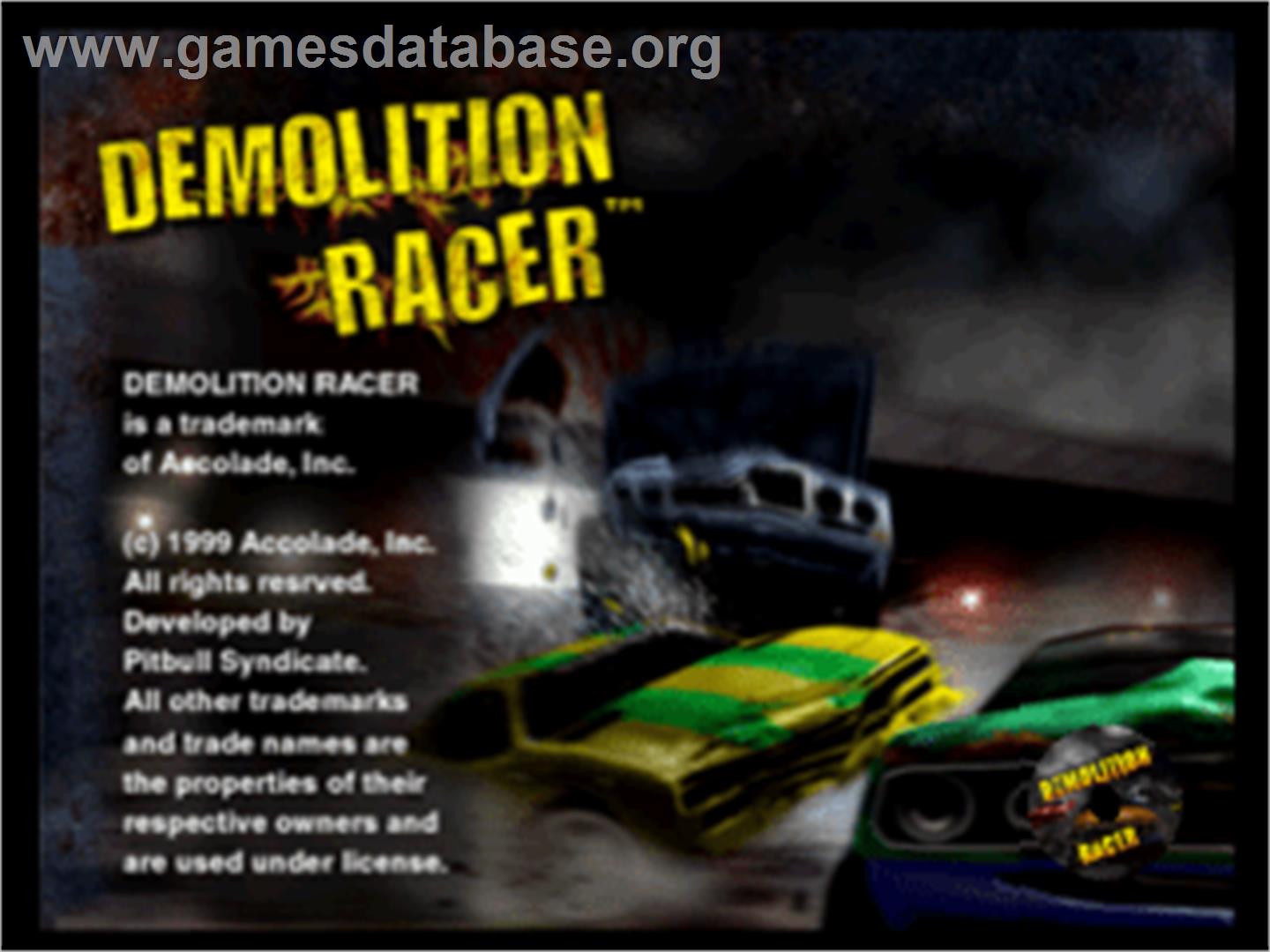 Demolition Racer - Sony Playstation - Artwork - Title Screen