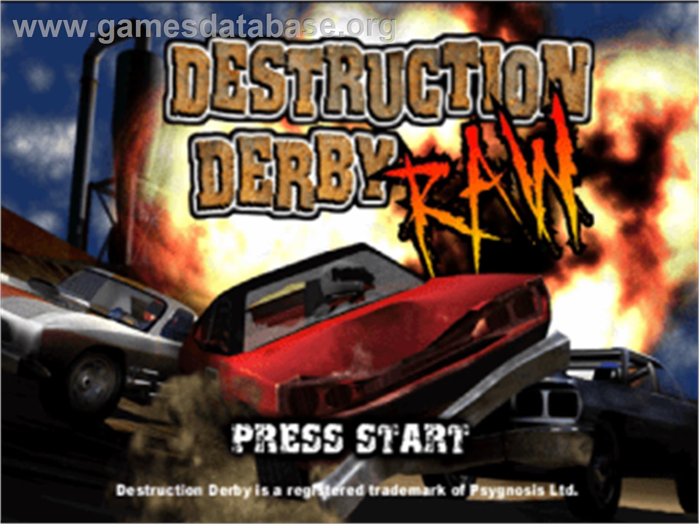 Destruction Derby Raw - Sony Playstation - Artwork - Title Screen