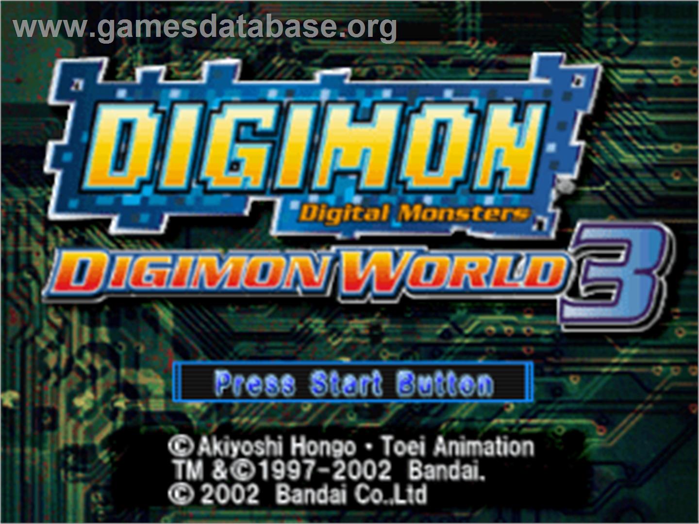 Digimon World 3 - Sony Playstation - Artwork - Title Screen