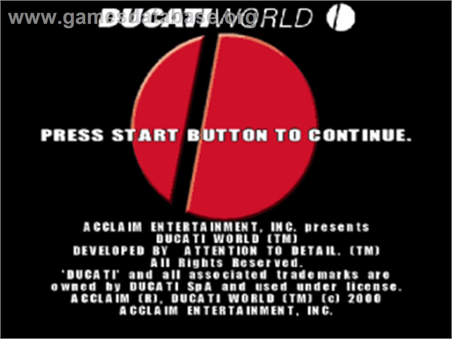 Ducati World: Racing Challenge - Sony Playstation - Artwork - Title Screen