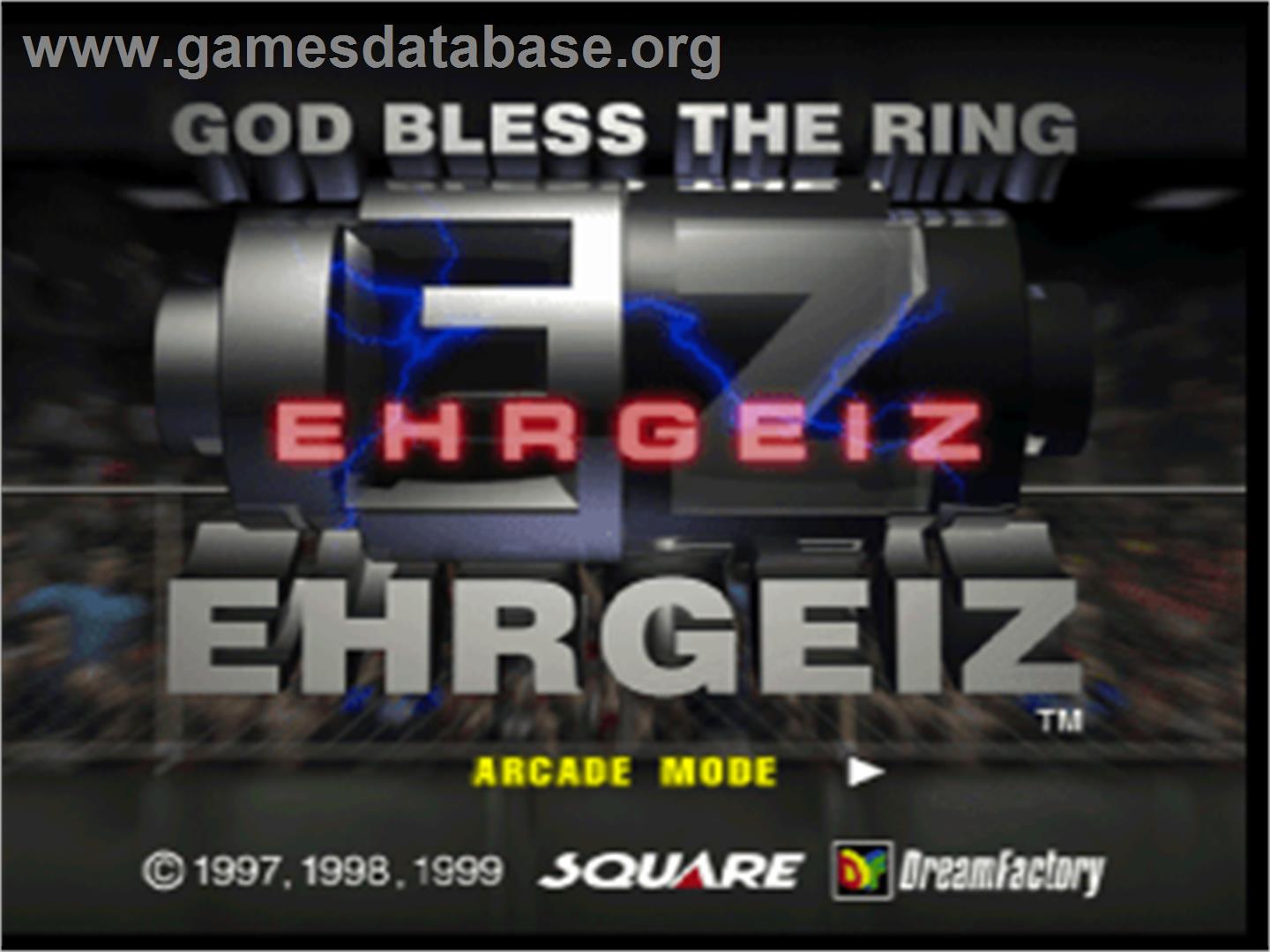 Ehrgeiz: God Bless the Ring - Sony Playstation - Artwork - Title Screen